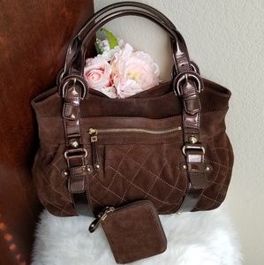 Chocolate Brown Suede Maxx New York Hobo Bag